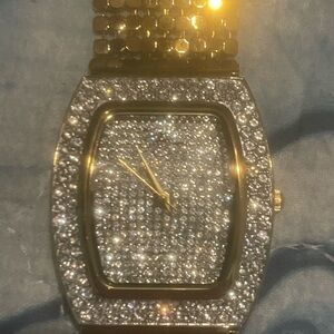 Suzanne Somers Gold and Silver Sparkle Watch. Needs battery.
